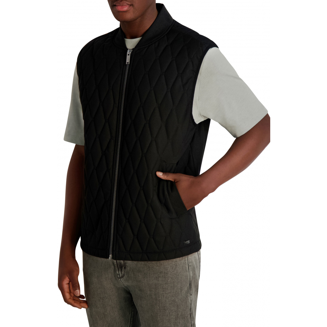 'Diamond Quilt Zip Vest' pour Hommes