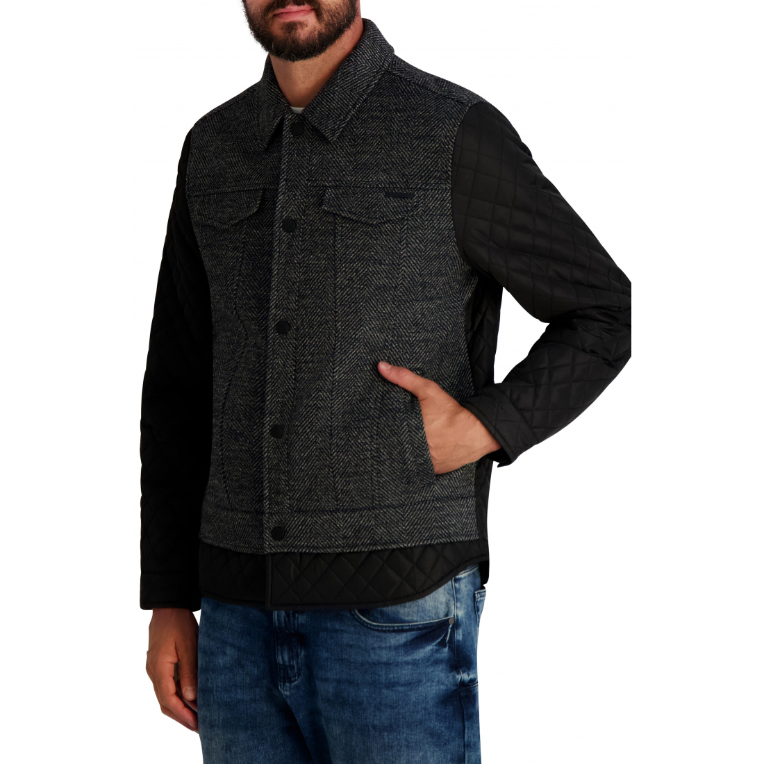 'Mixed Media Trucker Jacket' pour Hommes