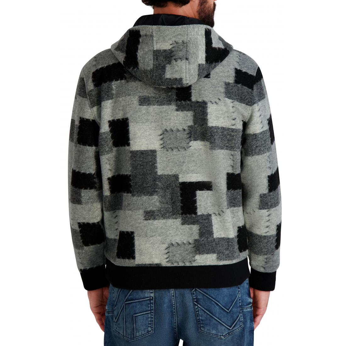 'Print Hoodie Jacket' pour Hommes