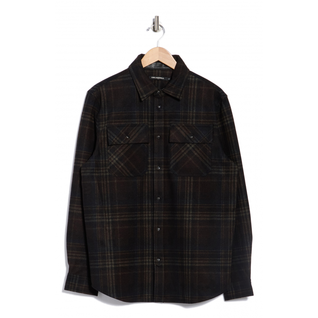 'Plaid Ponte Snap-Up Shirt' pour Hommes
