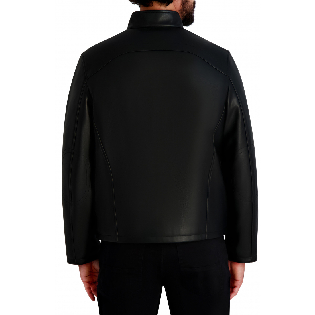 'Faux Leather Racer Jacket' pour Hommes