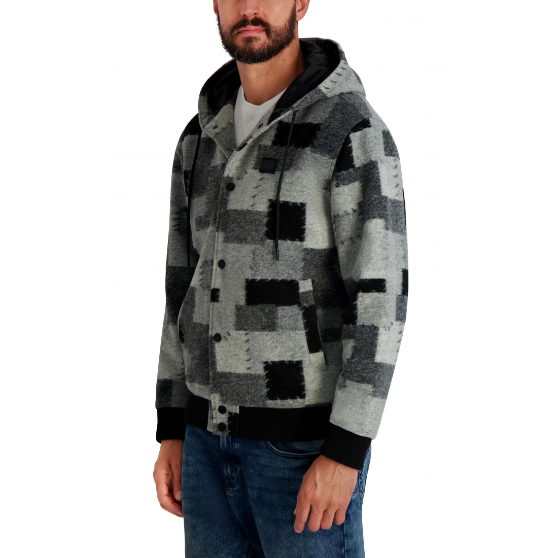 'Print Hoodie Jacket' pour Hommes