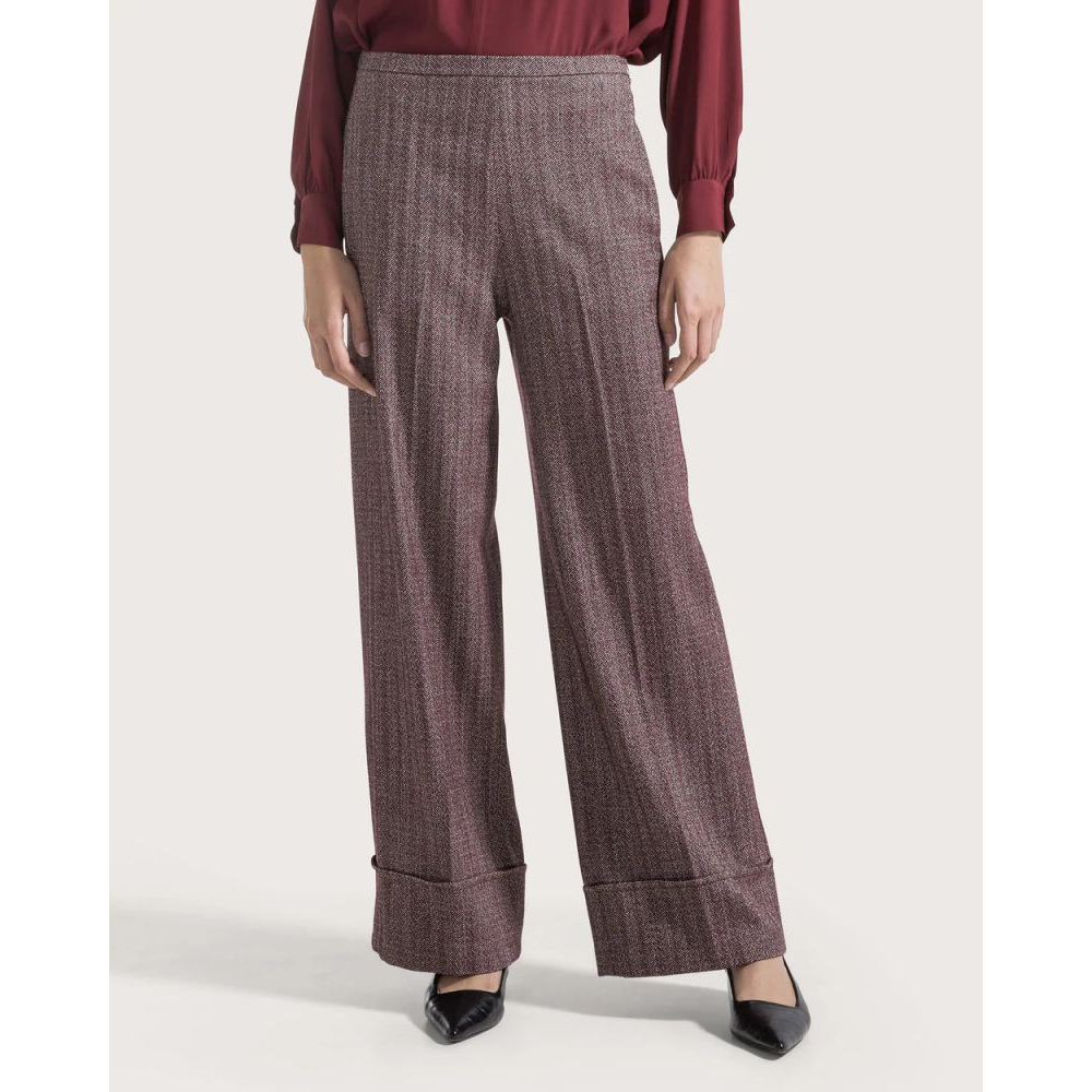 Women's 'Semi-Stretch Weave Turn-Up' Trousers
