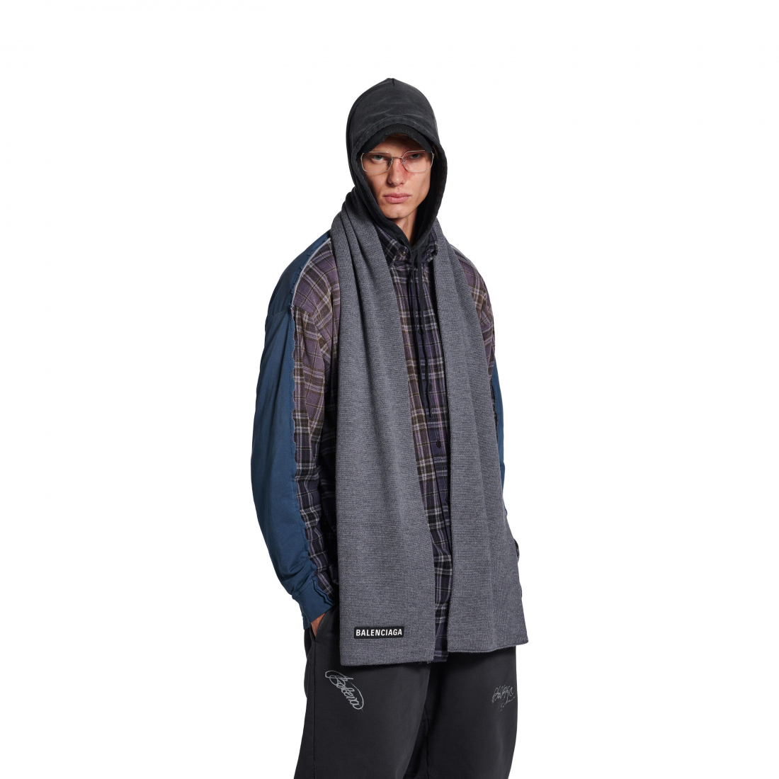Men's 'Patch' Wool Scarf