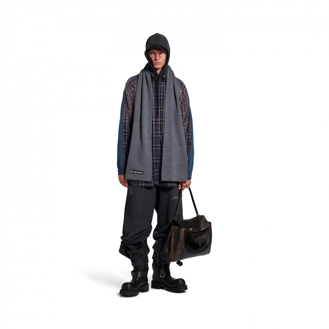 Men's 'Patch' Wool Scarf