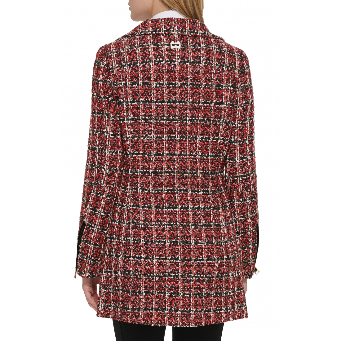 Manteau 'Plaid Sequin Embellished Zip' pour Femmes