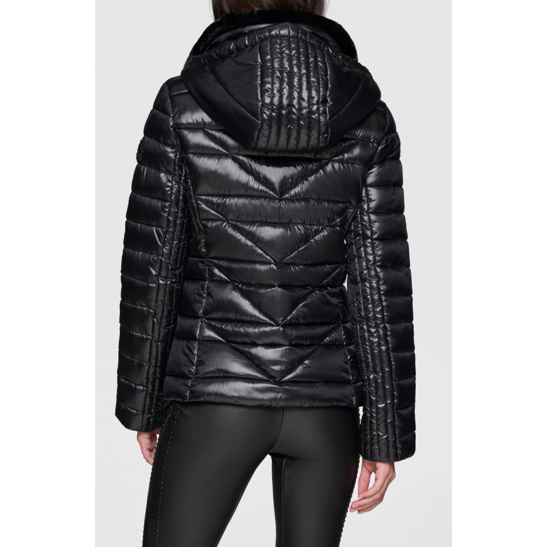 Veste matelassée 'Faux Fur Collar Quilted' pour Femmes