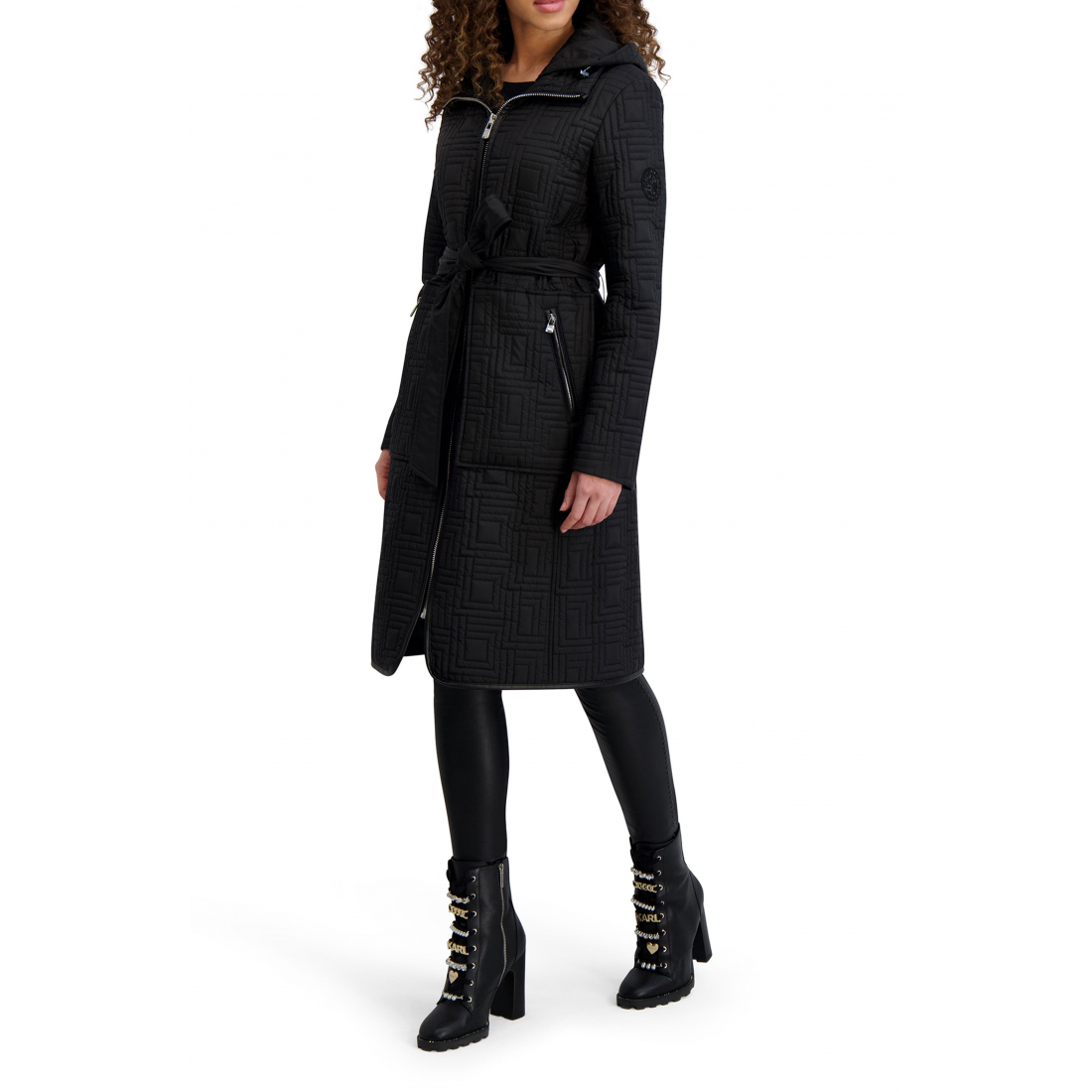 Veste matelassée 'Hooded Belted Zip' pour Femmes
