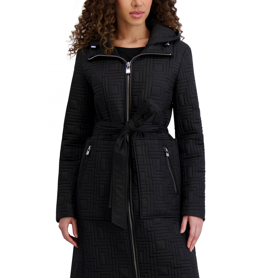 Veste matelassée 'Hooded Belted Zip' pour Femmes