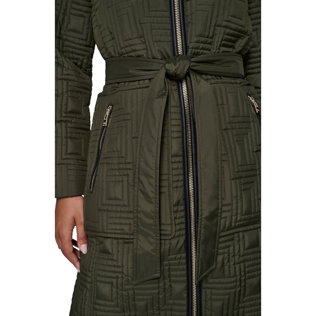 Veste matelassée 'Hooded Belted Zip' pour Femmes