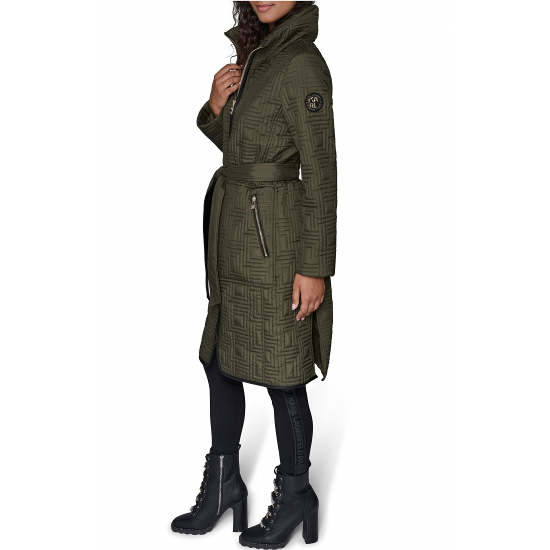 Veste matelassée 'Hooded Belted Zip' pour Femmes