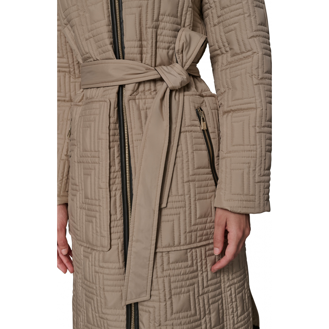 Veste matelassée 'Hooded Belted Zip' pour Femmes