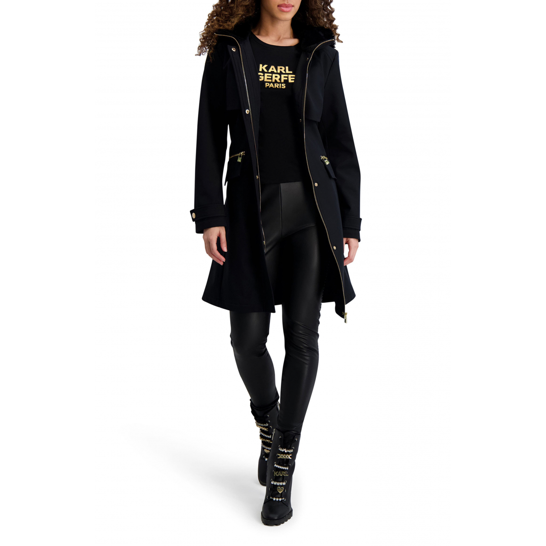 Manteau 'Water Resistant Soft Shell with Removable Faux Fur Trim' pour Femmes