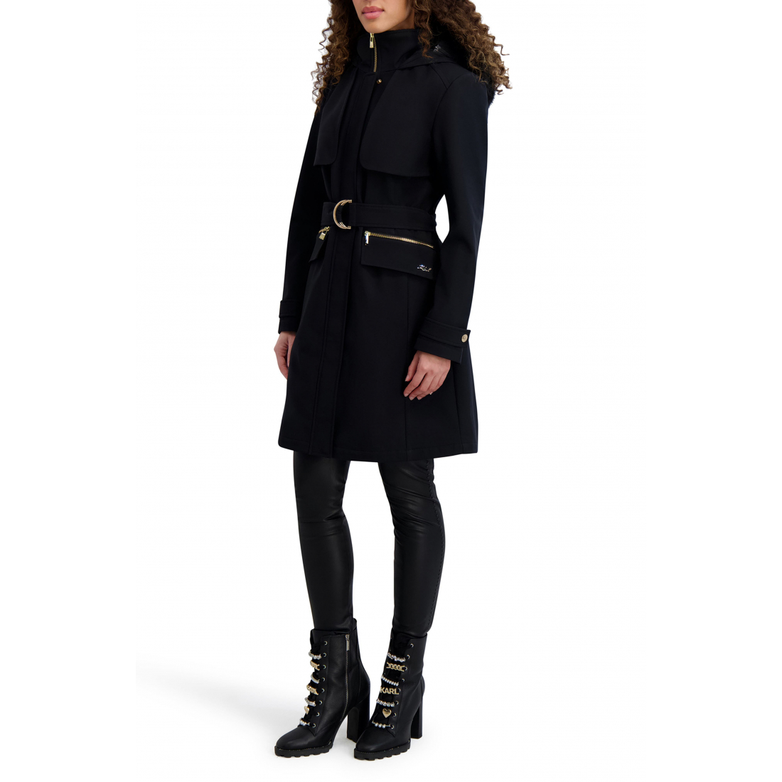 Manteau 'Water Resistant Soft Shell with Removable Faux Fur Trim' pour Femmes