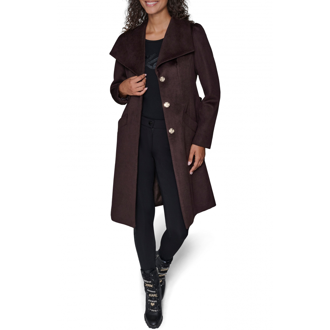 Manteau 'Puff Sleeve Belted' pour Femmes