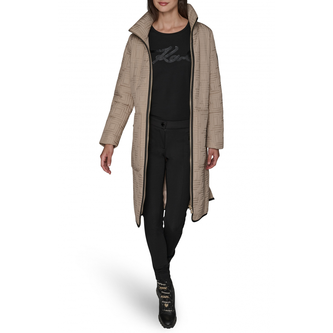 Veste matelassée 'Hooded Belted Zip' pour Femmes