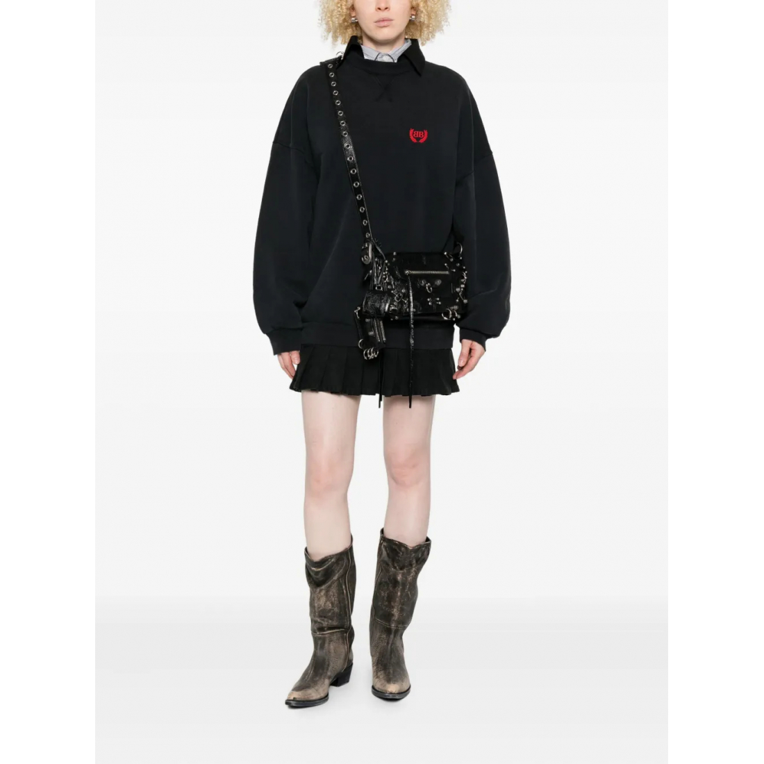 Women's 'Embroidered Pleated' Mini Dress