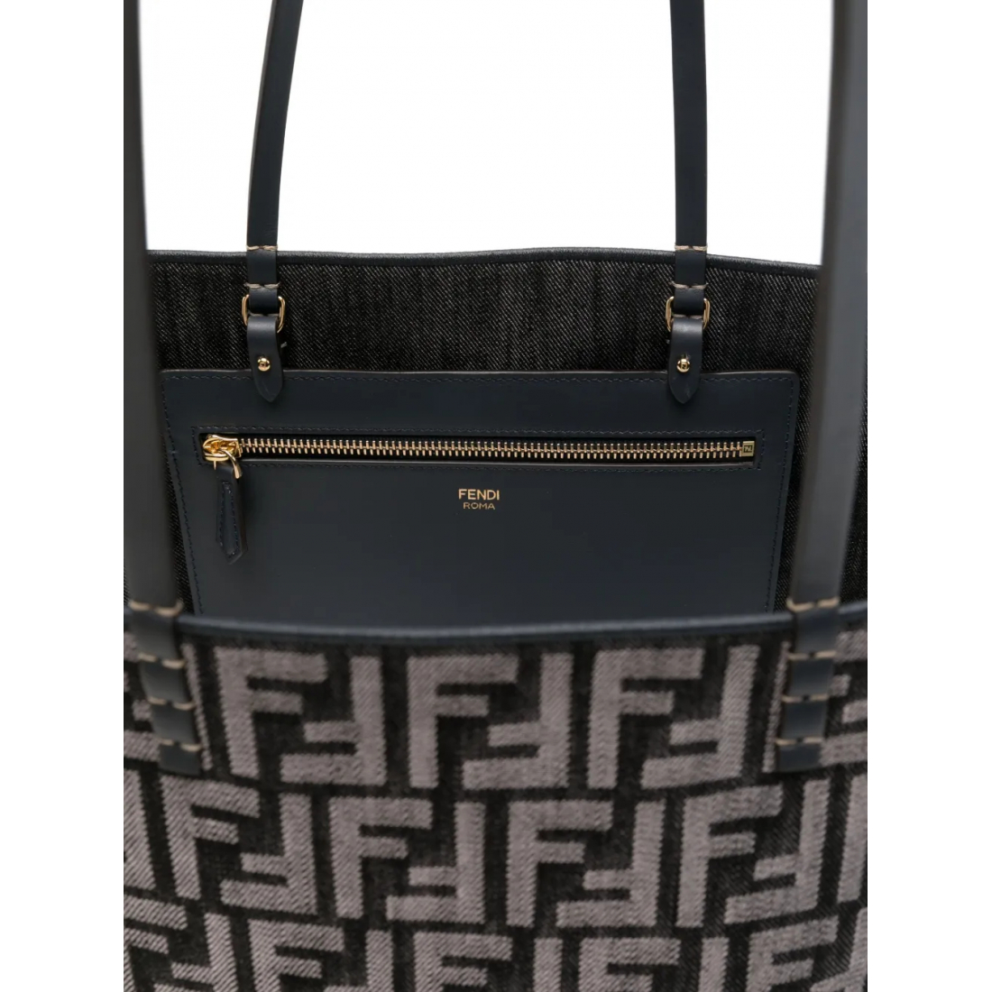 Sac Cabas 'Large Roll Denim Ff-Jacquard' pour Femmes