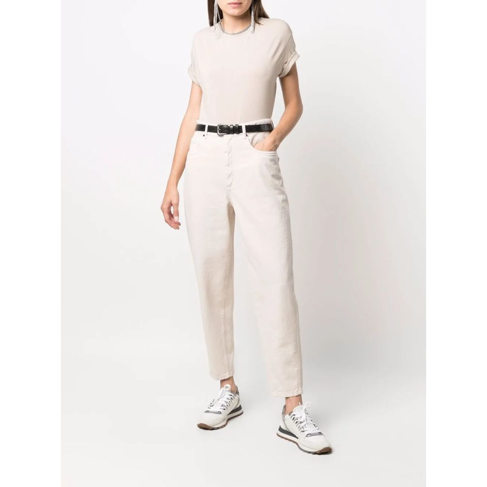 T-shirt 'Constrast-Trim Fitted' pour Femmes