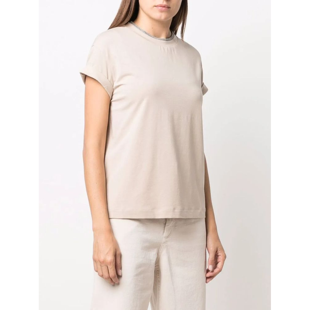 T-shirt 'Constrast-Trim Fitted' pour Femmes