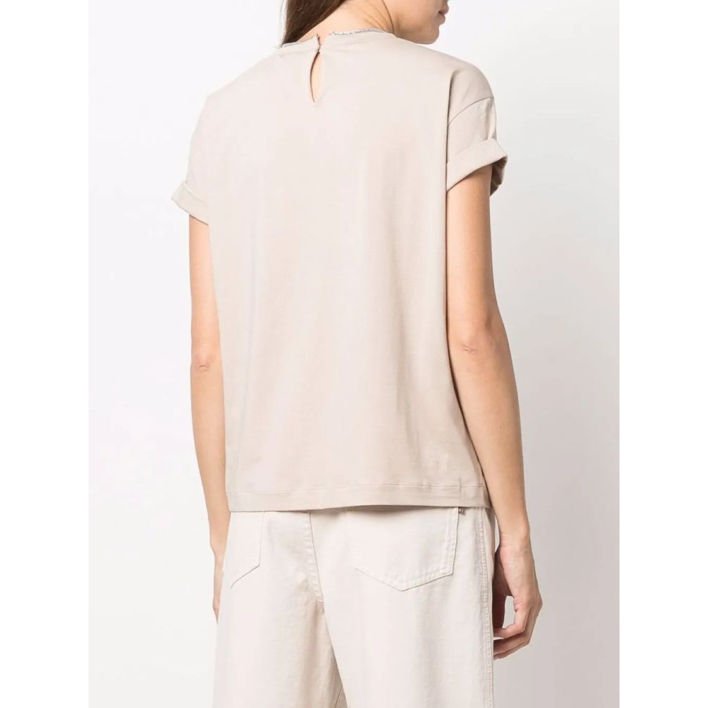 T-shirt 'Constrast-Trim Fitted' pour Femmes