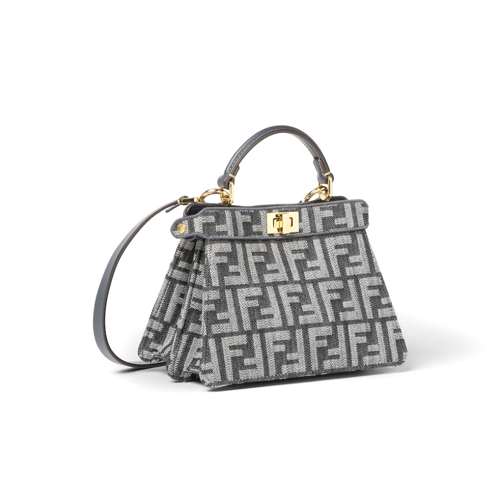 Women's 'Denim-Effect Ff Jacquard' Handbag