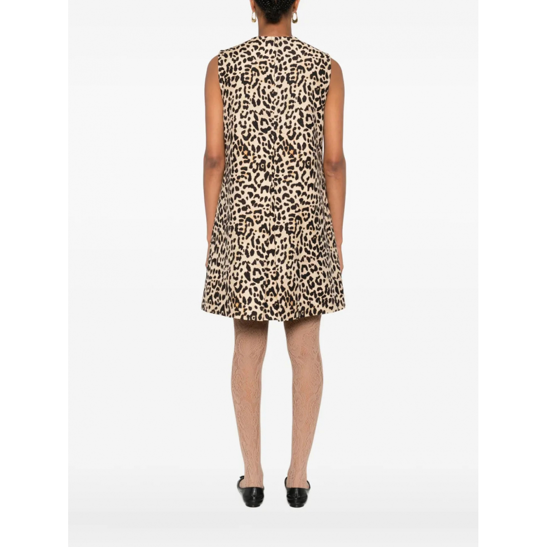 Women's 'Leopard Print Button-Fastening' Mini Dress