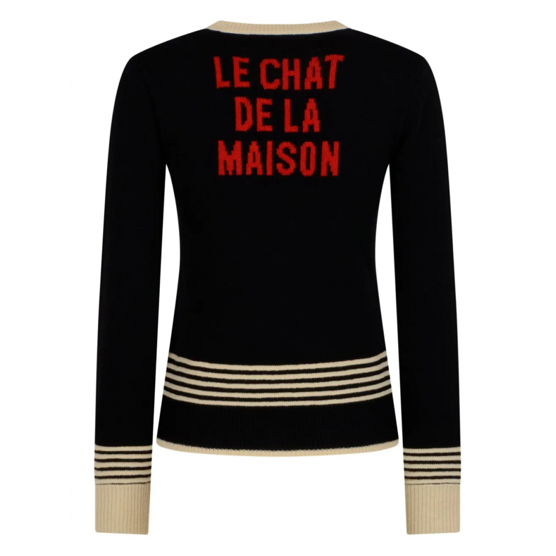 Women's 'Cat-Embroidered Striped' Sweater