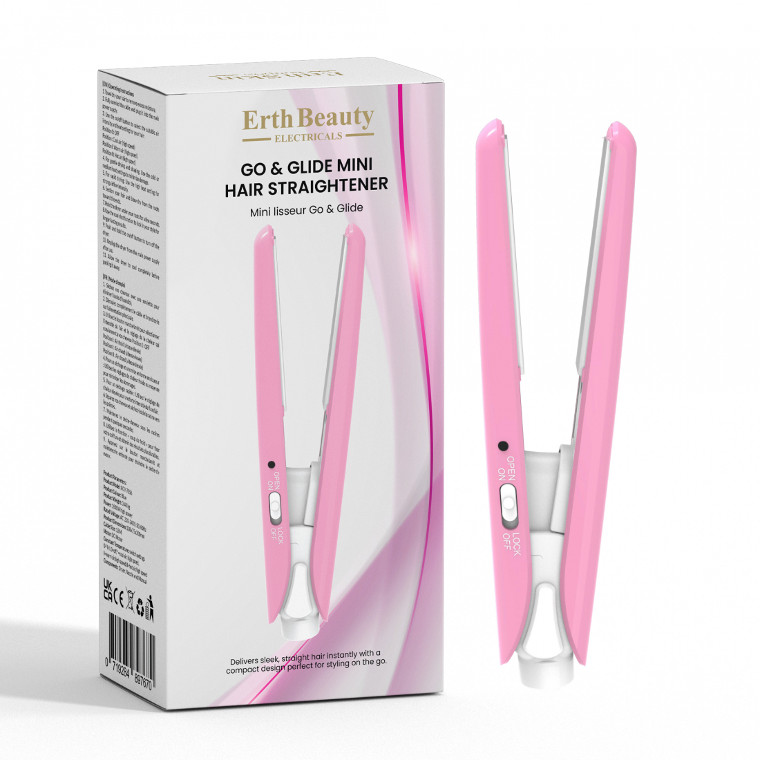 'Go & Glide Mini Hair Straightener Pink' Hair Straightener