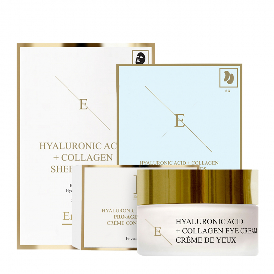 Coffret de soins de la peau 'Hyaluronic Acid & Collagen Mask' - 3 Pièces