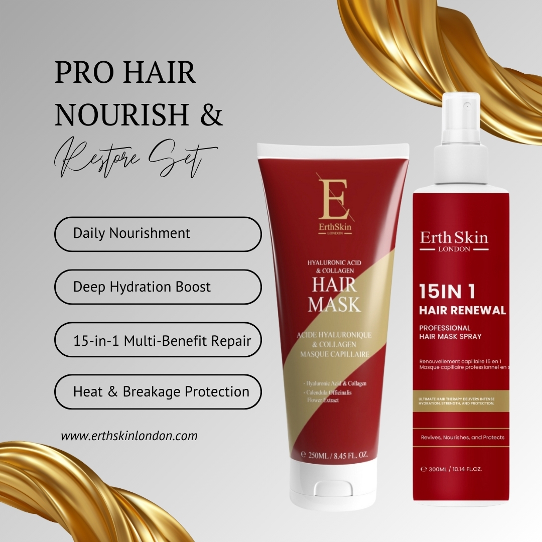 '15-In-1 Hair Renewal Professional Hair Mask Spray + Hyaluronic A' Hair Care Set - 2 Pieces