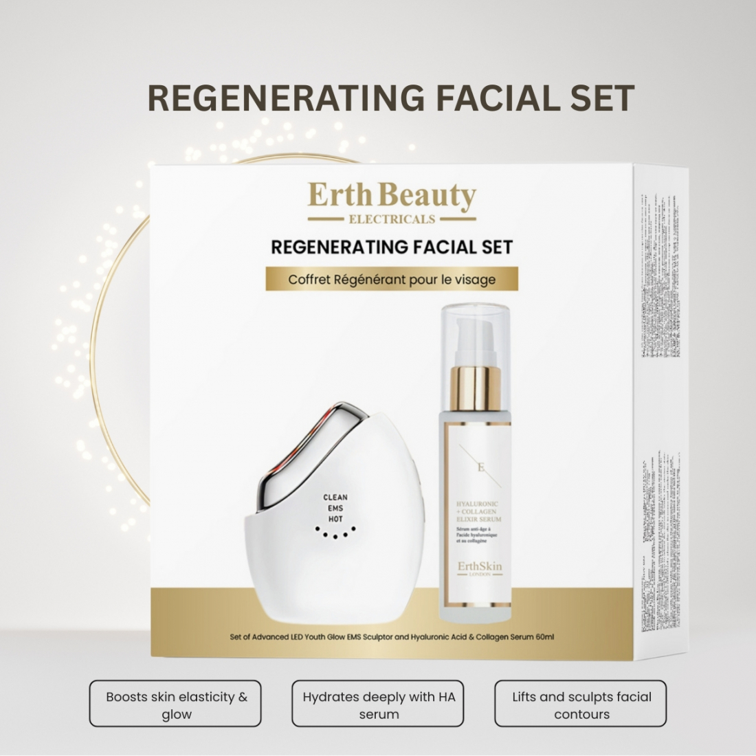 Set Nettoyant Électrique pour le Visage 'Regenerating Facial Set (Advanced Led Youth Glow Ems Sculptor + '