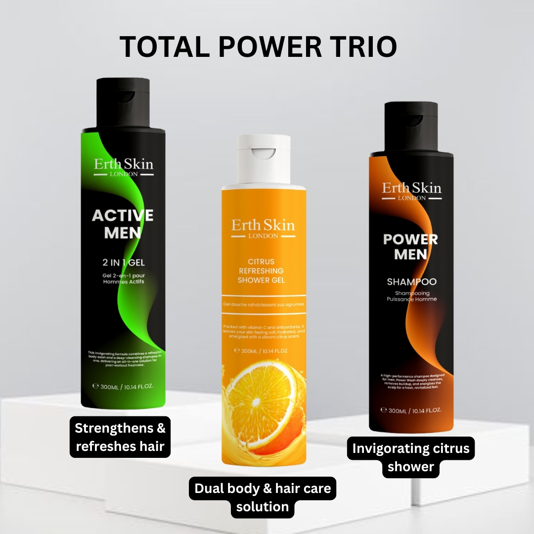 Set de soins pour hommes 'Total Power Trio' - 300 ml, 3 Pièces
