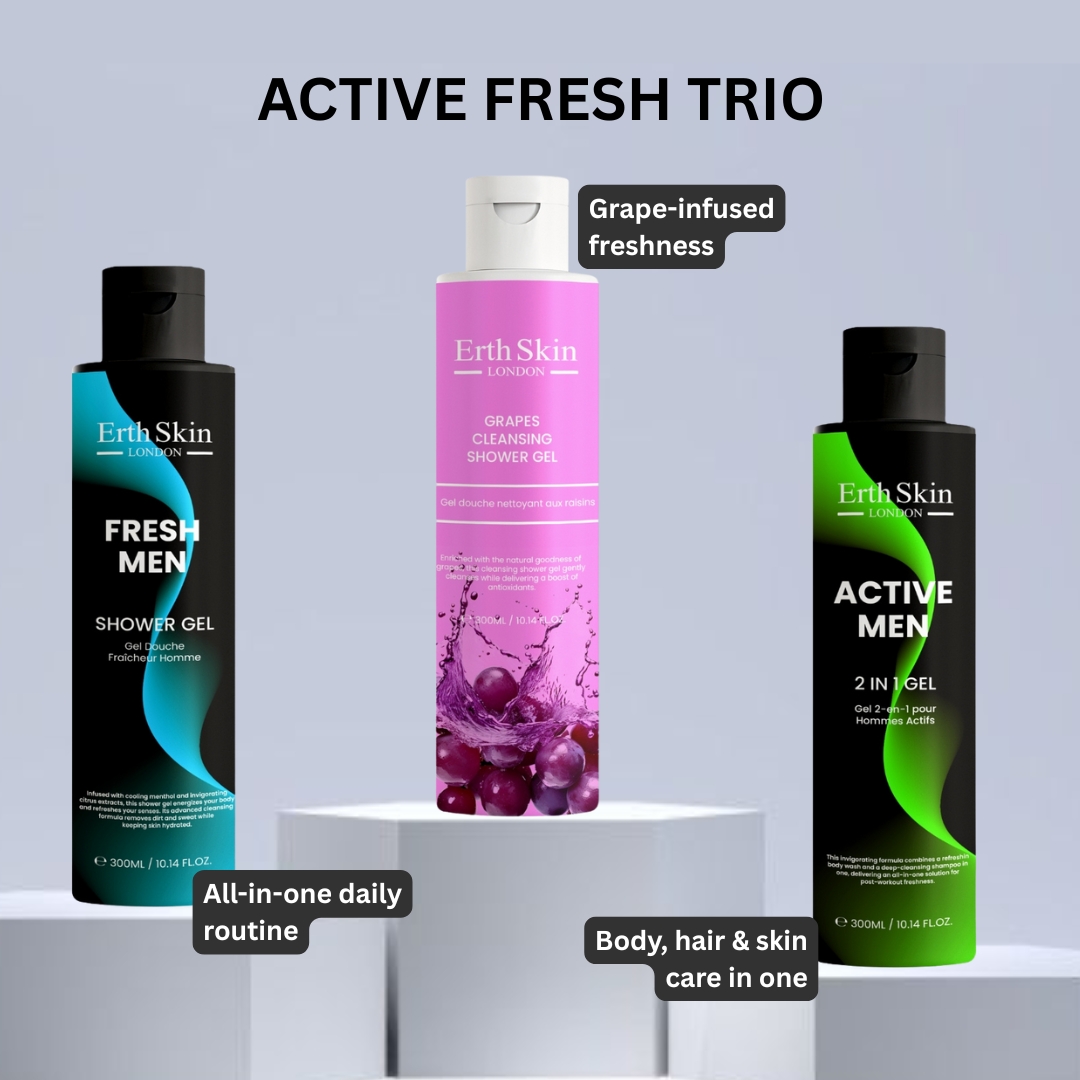Set de soins pour hommes 'Active Fresh Trio' - 300 ml, 3 Pièces