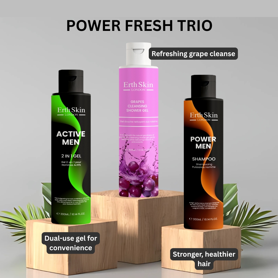 Set de soins pour hommes 'Power Fresh Trio' - 300 ml, 3 Pièces