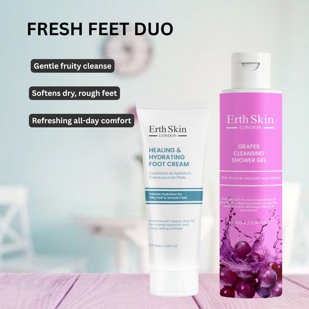Set de soins pour hommes 'Grapes Cleansing Shower Gel + Healing & Hydrating Foot Cream' - 2 Pièces