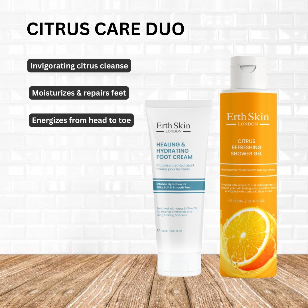 Set de soins pour hommes 'Citrus Refreshing Shower Gel + Healing & Hydrating Foot Cream' - 2 Pièces