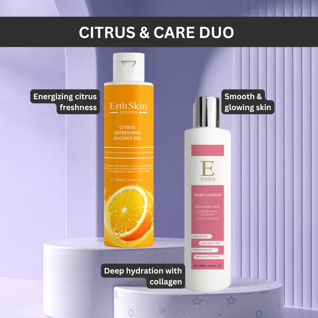 'Citrus Refreshing Shower Gel + Hyaluronic Acid + Collagen Body L' Body Care Set - 2 Pieces