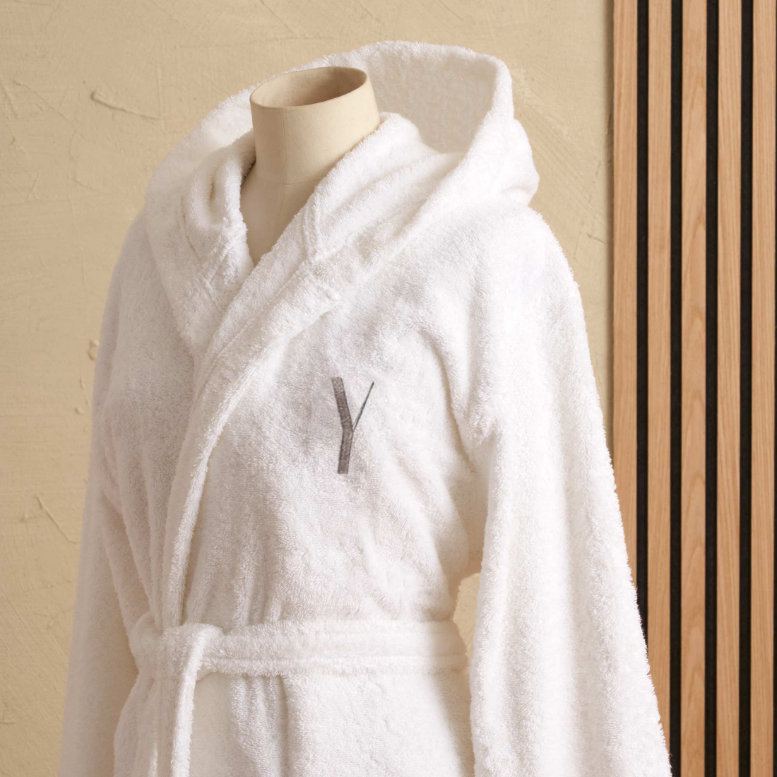 Monogram Hooded Bathrobe White Y