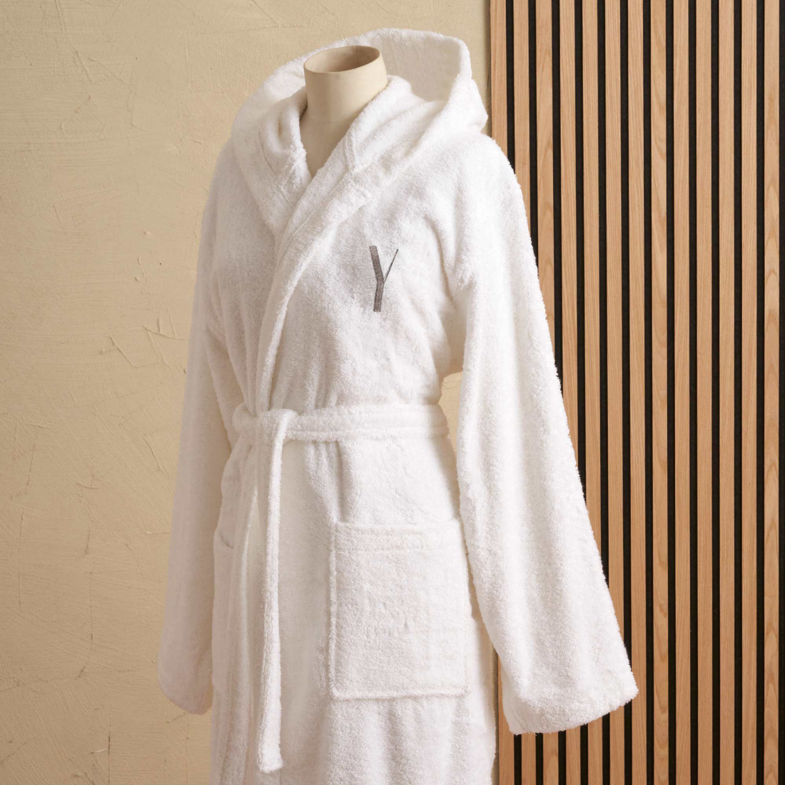 Monogram Hooded Bathrobe White Y