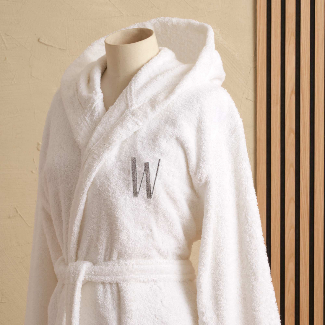 Monogram Hooded Bathrobe White W