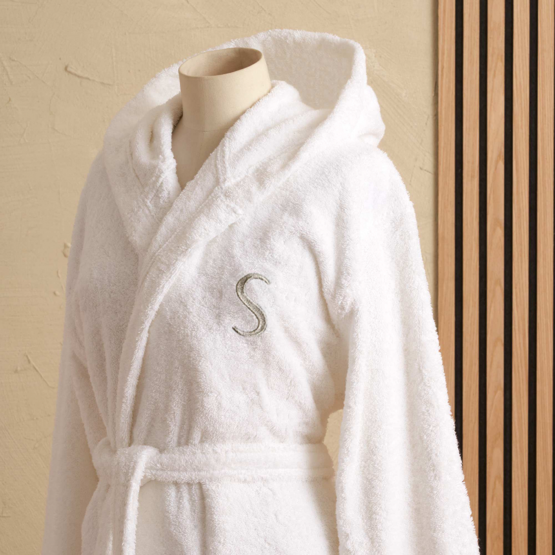 Monogram Hooded Bathrobe White S