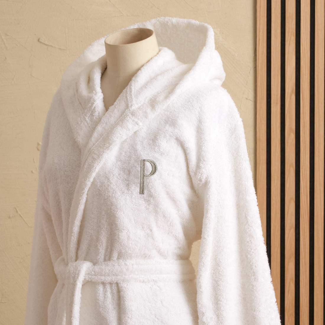 Monogram Hooded Bathrobe White P