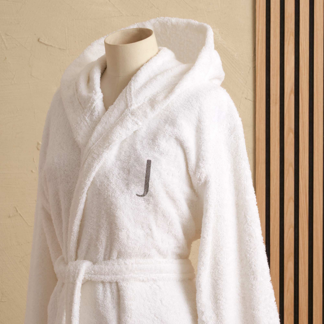 Monogram Hooded Bathrobe White J