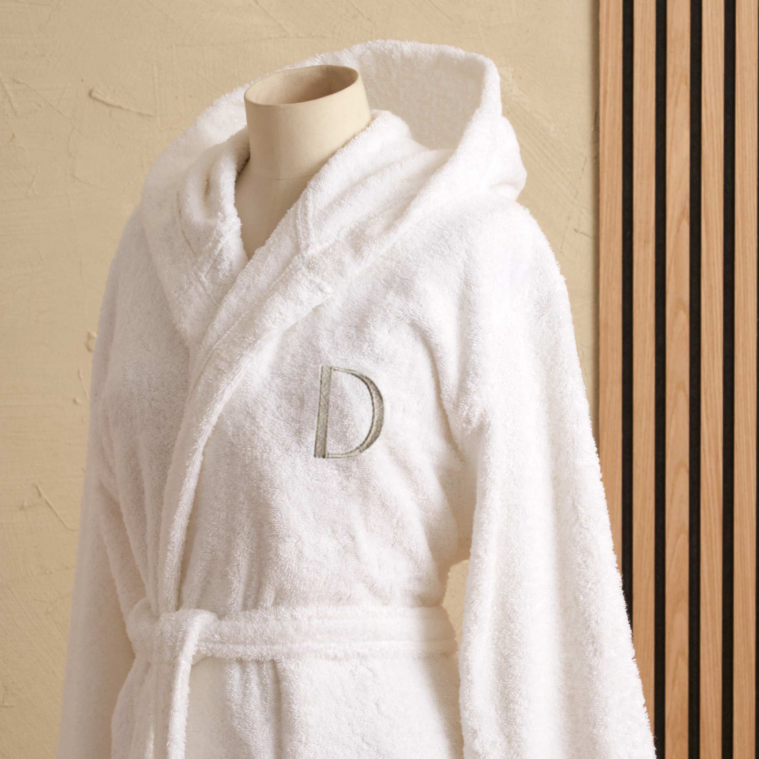 Monogram Hooded Bathrobe White D