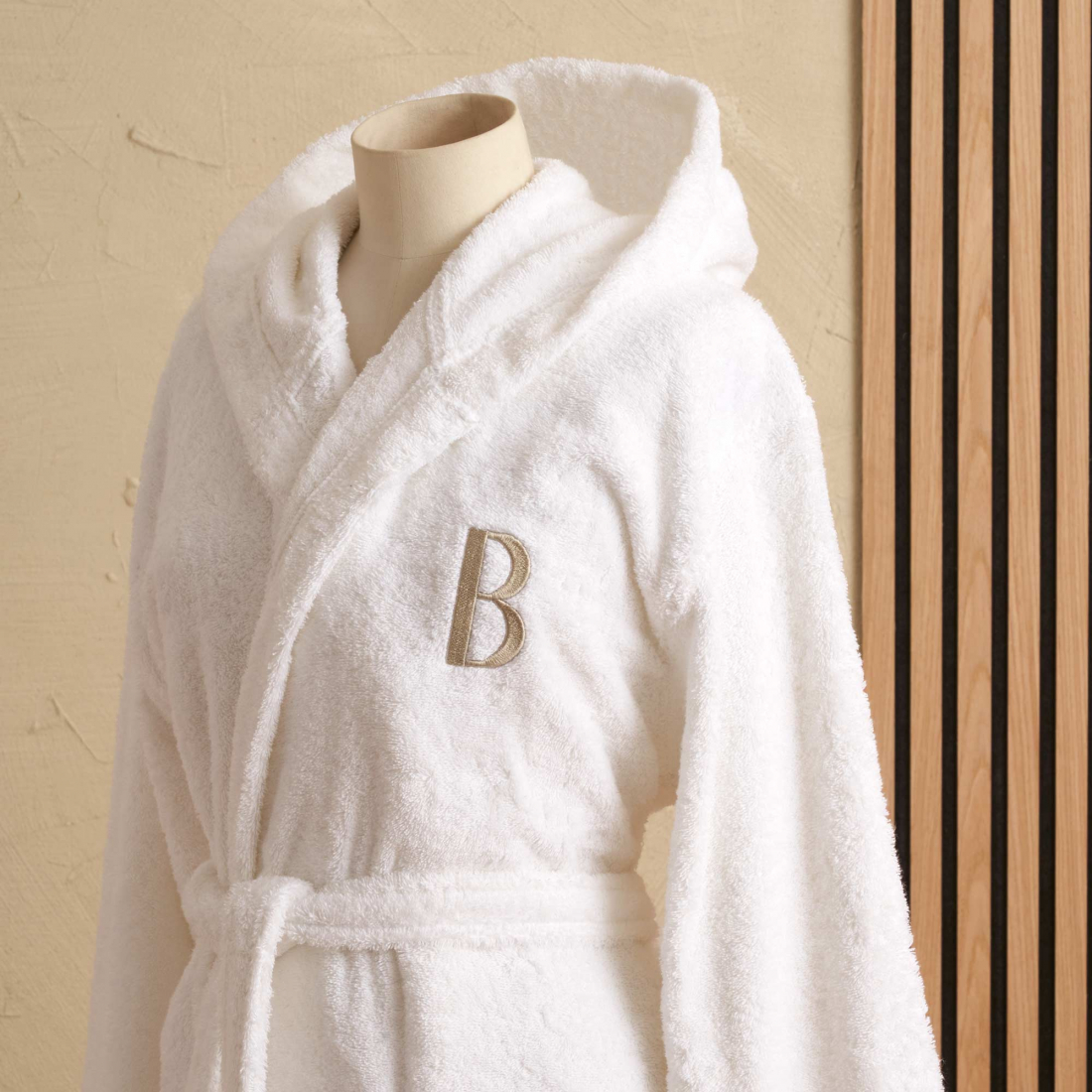 Monogram Hooded Bathrobe White B