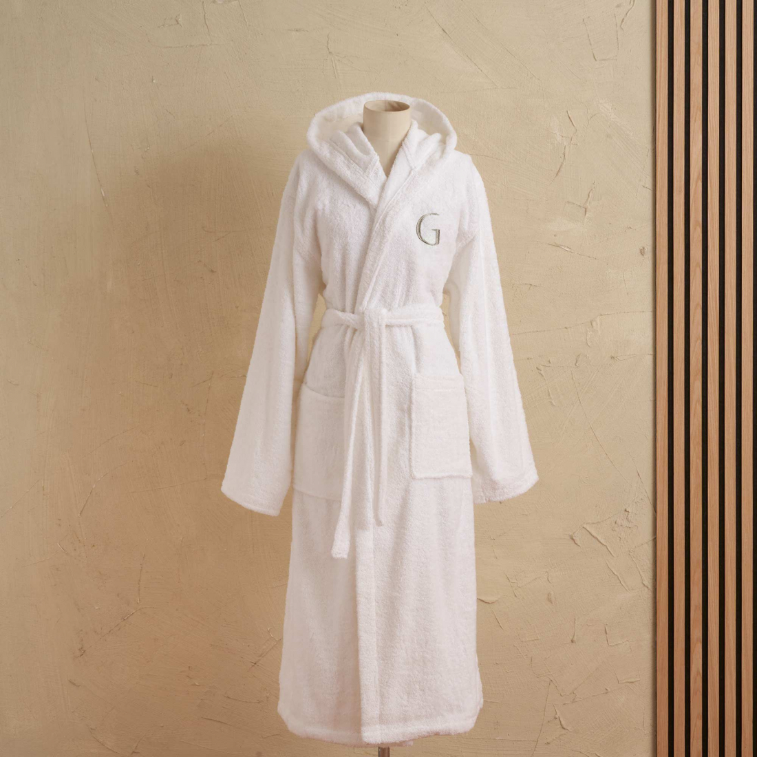 Monogram Hooded Bathrobe White G