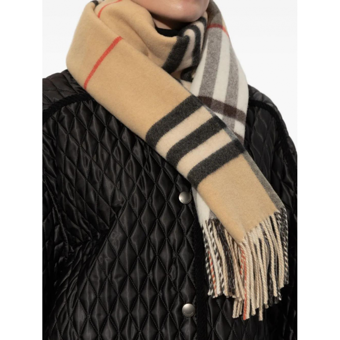 Foulard 'Check-Pattern Fringed-Hem' pour Hommes