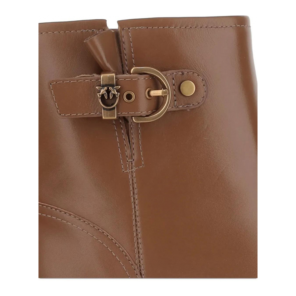 Women's 'Buckle-Detail Logo-Plaque' Ankle Boots