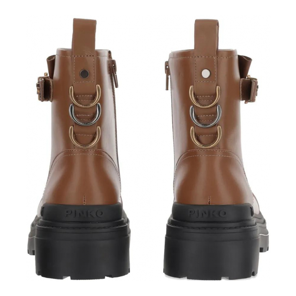 Women's 'Buckle-Detail Logo-Plaque' Ankle Boots